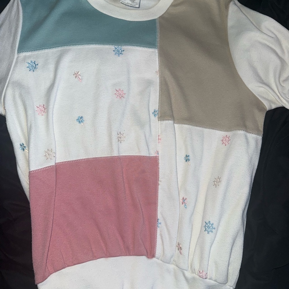 Pastel Patchwork Short Sleeve Top